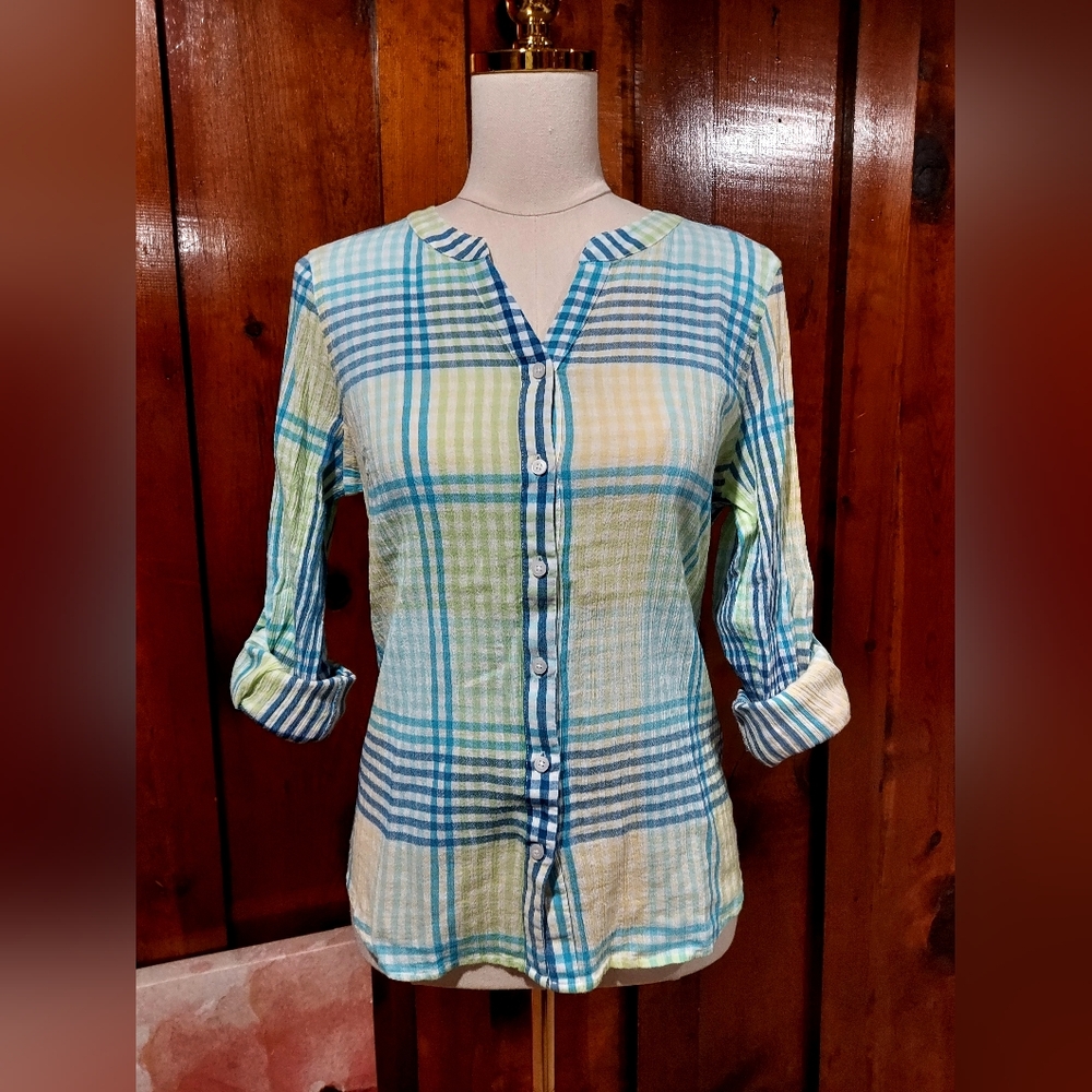 Talbots Multicolor Plaid Button-Down Shirt